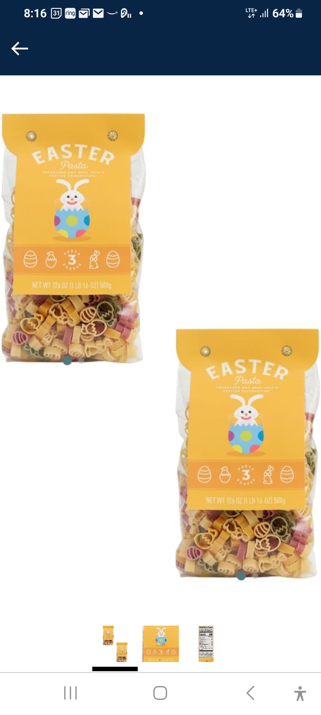 Bunny Pasta Easter Noodles 2lb