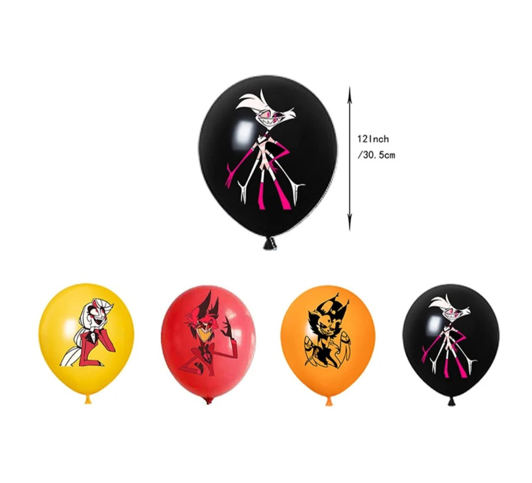 Hazbin Hotel Party Supply Balloons Backdrop Banner