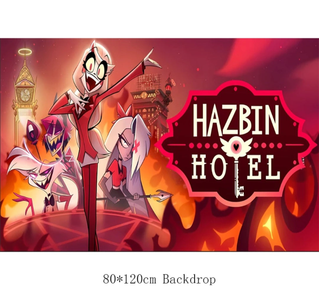 Hazbin Hotel Party Supply Balloons Backdrop Banner