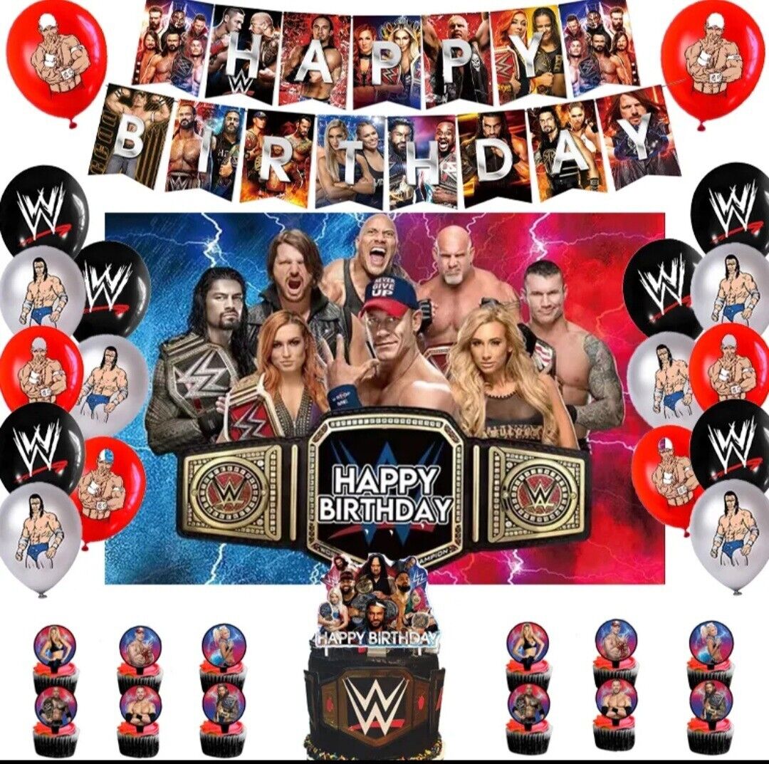 WWE Wrestling Party Supply Balloons Cake Topper