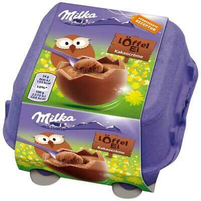 Milka LOFFEL Egg Cocoa 4 Filled Eggs 136g