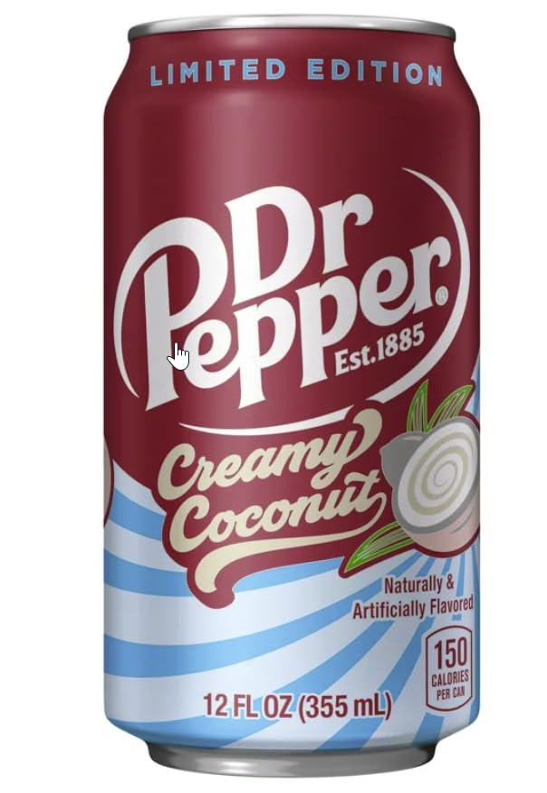Dr. Pepper Creamy Coconut Soda, 12 fl oz, 18 Pack seen on Tiktok
