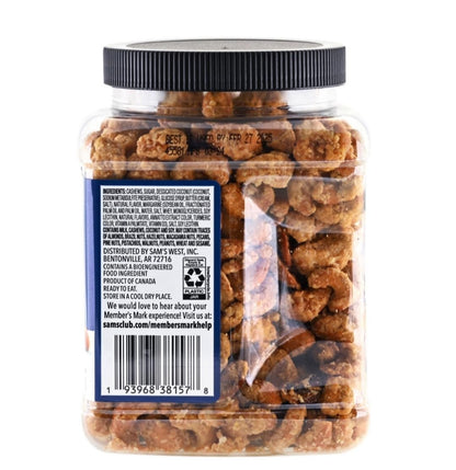 Member's Mark Toffee Coconut Cashews, each 23 oz, 2 Pack, Sweet and savory Nut Snack