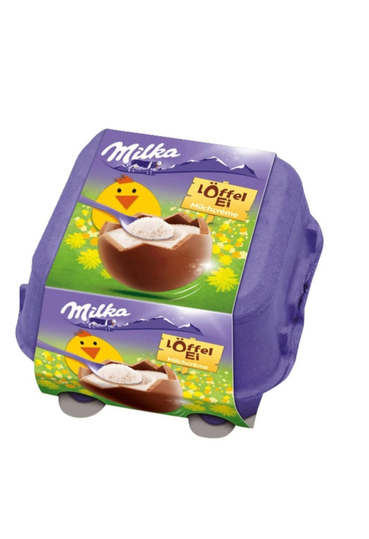 Milka LOFFEL Ei, Filled  Eggs, 4 piece, 136g From Germany