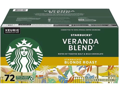 Starbucks K-Cup Cofee Pods | Veranda Blend Light Roast | 72ct Pods