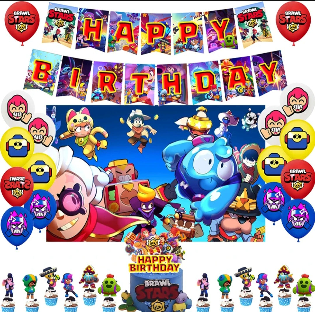 Brawl stars party supply banner backdrop