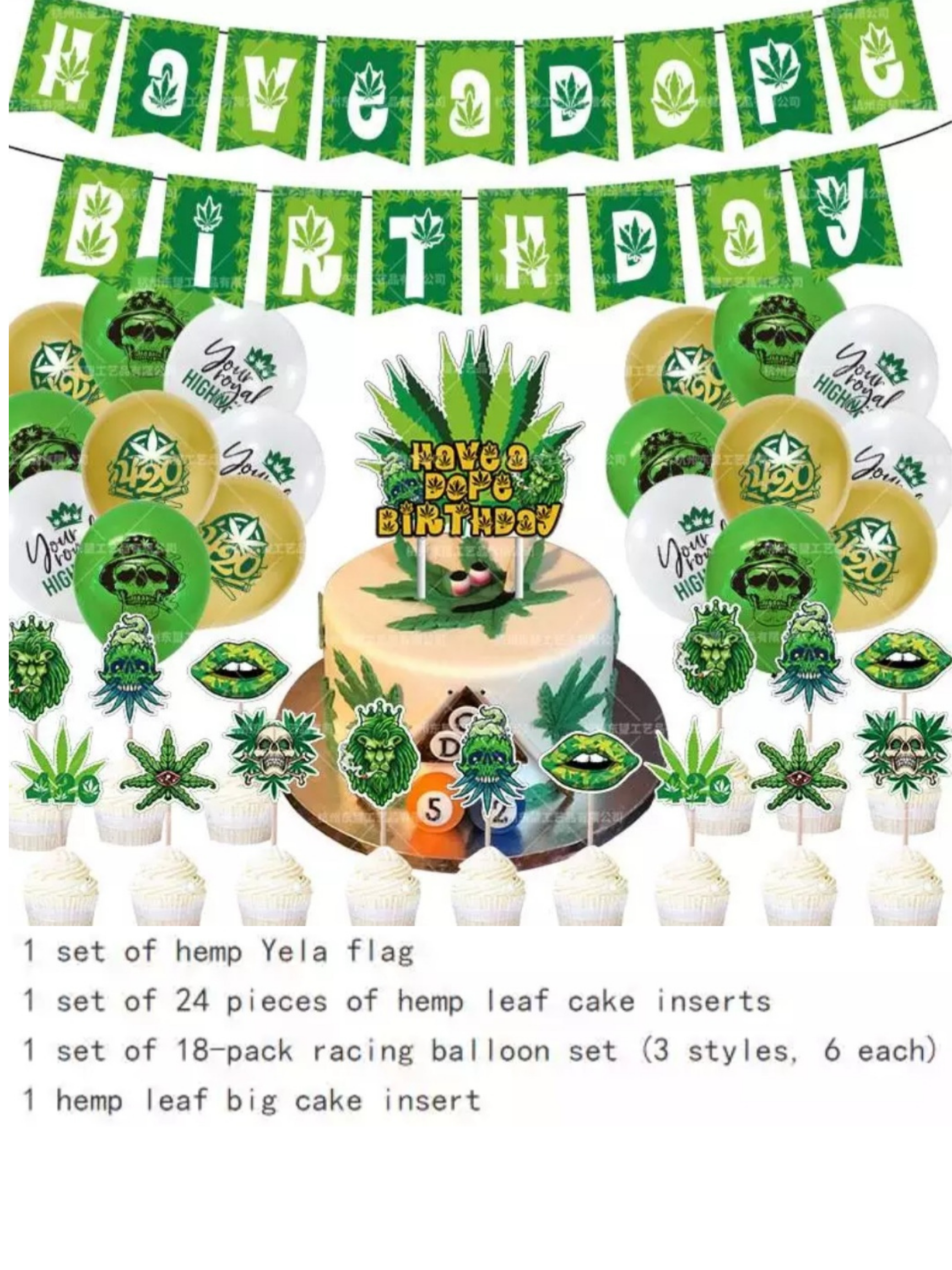 Have a Dope Happy Birthday, Royal Highness 420 Weed Birthday Decor with Balloons - Queen of the Castle Emporium