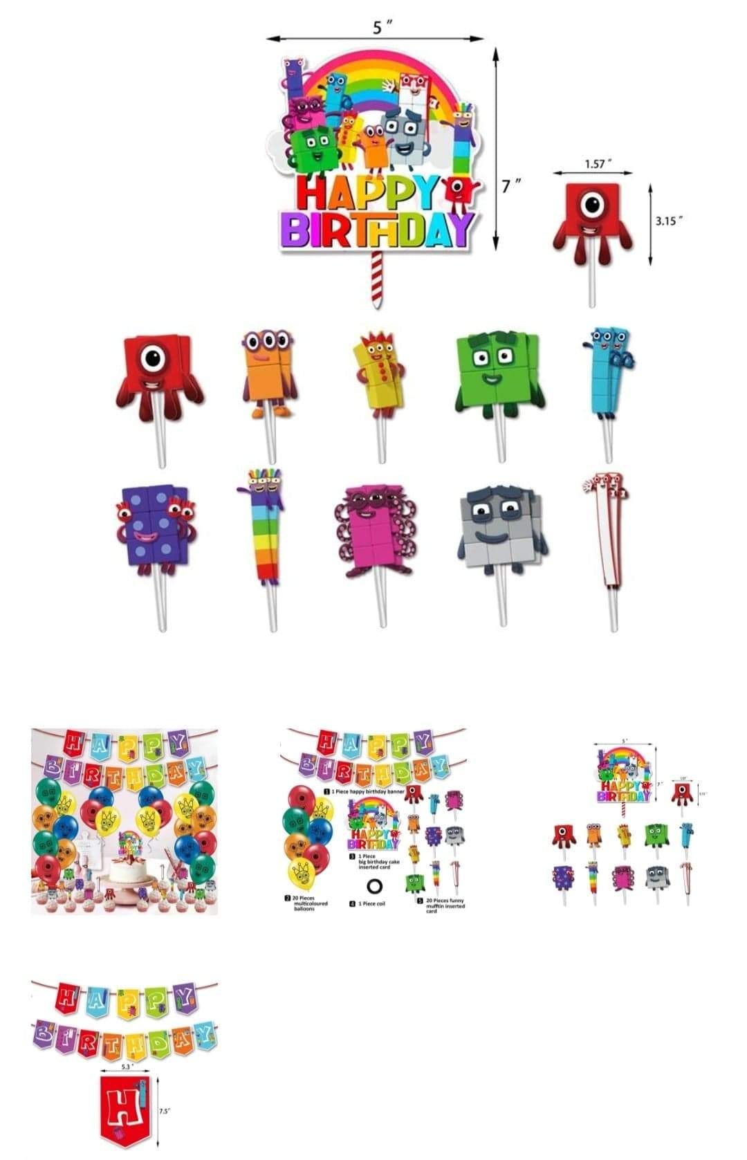 Numberblocks Party Decoration Preorder Ships in 10 Business DAYS!! - Queen of the Castle Emporium