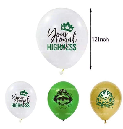 Have a Dope Happy Birthday, Royal Highness 420 Weed Birthday Decor with Balloons - Queen of the Castle Emporium
