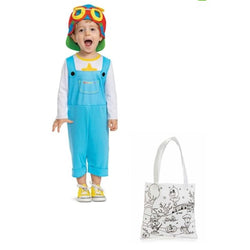 Tom Tom Infant/Toddler Costume, with Color your own Trick or Treat Bag size 3/4