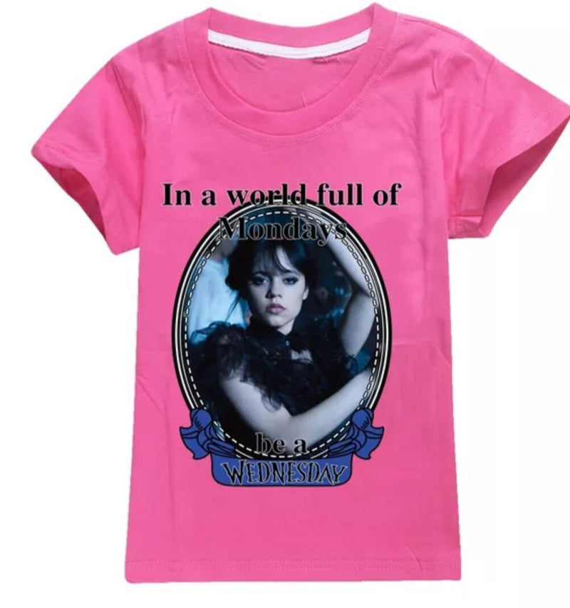 I Hate Everything Wednesday Adams Family T Shirt Costume for Girl Kids Birthday Party Clothes for Girls Morticia Addams Tshit