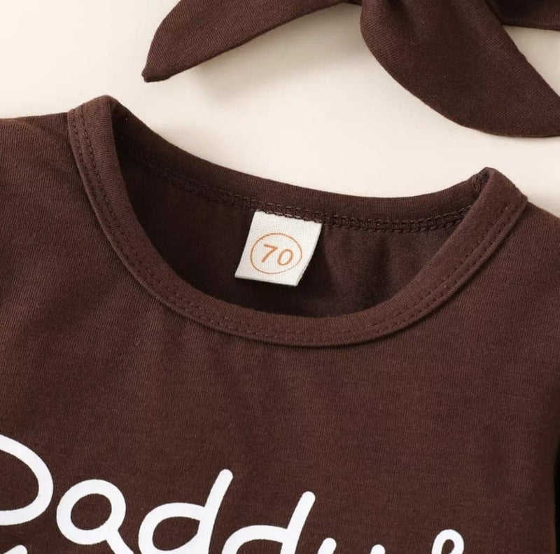 Infant Baby Girls Thanksgiving Pants Set Long Sleeve Letters Print Romper Dots Print Flare Pants