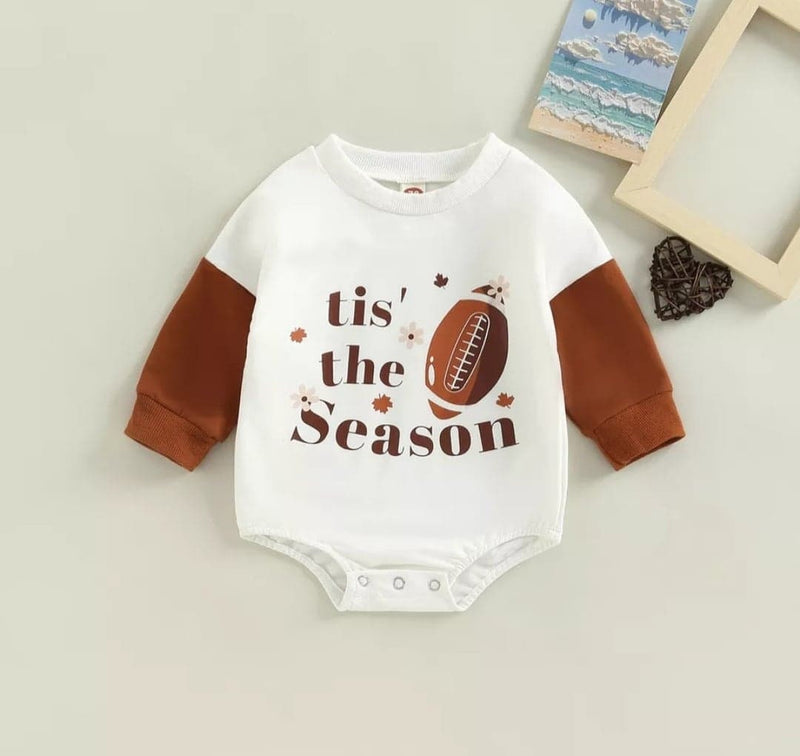 Infant Baby Girl Boy Spring Autumn Jumpsuit Romper Football  Long Sleeve Snap Closure Bodysuit
