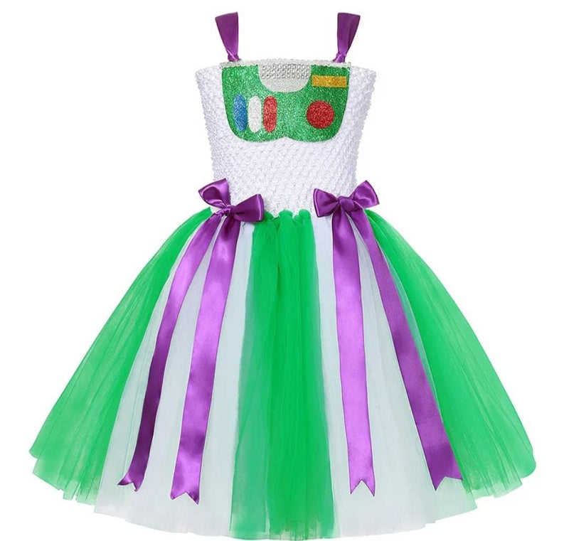 Toy Story Buzz Lightyear Inspired Tutu Dress  for Girls Birthday Party Dress Girls Halloween Cosplay Costume for Kids Fancy Dress Up