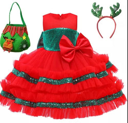 Christmas Tutu Children Sequins  Dress Halloween Party Baby Girls Princess Dress Kids Dresses For Girls  Gown