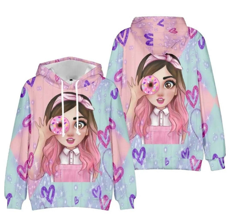 Girls Hoodie Sweater Mis Pastellitos Printed Girls Shirt Long Arm Children Party Birthday Outfit