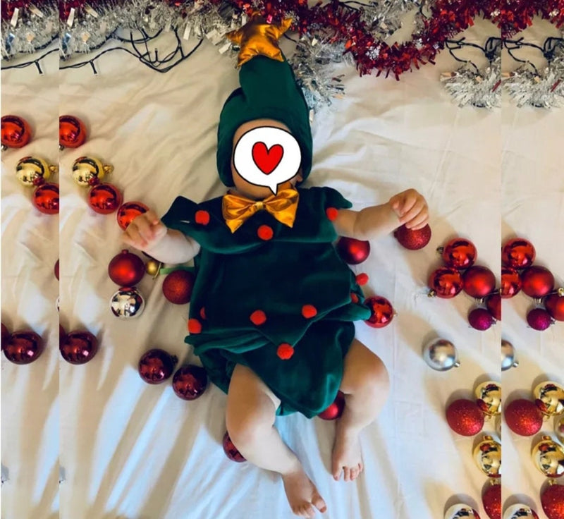 Newborn Baby Clothes Christmas Tree Cosplay Baby Girl Clothes Boy Rompers Kids Costume For Girls 0-6 Month One size Only