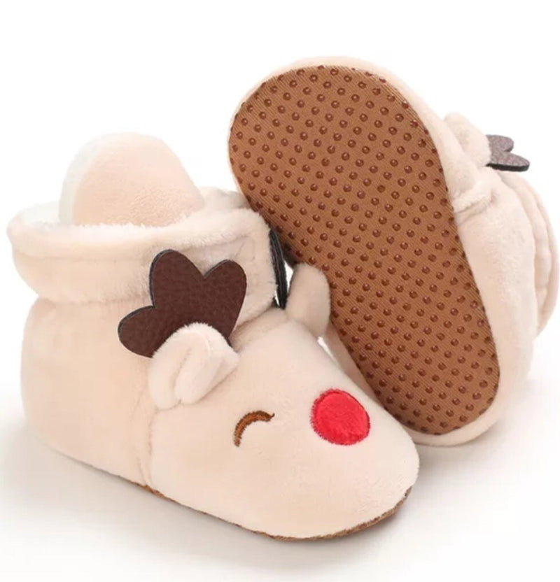Christmas Warm Baby Toddler First Walkers Winter Baby Boys Girls Shoes 0-18 Months Xmas Cosplay Cute Cartoon Baby Soft Shoes