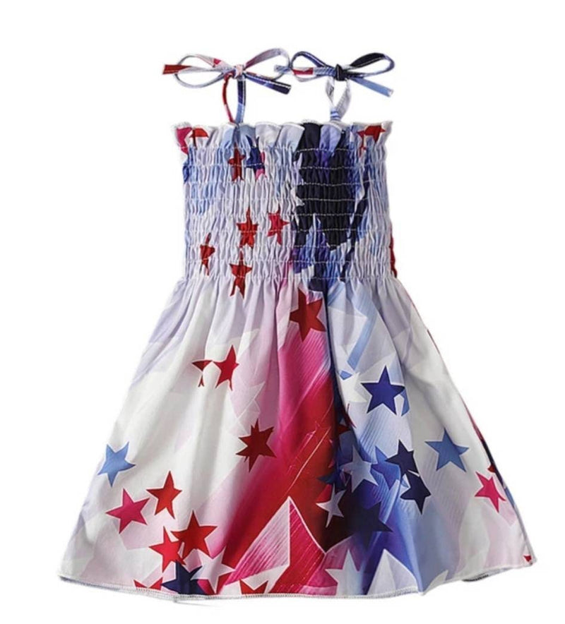 Girls Clothes Independence Day 4th Of July White Red Blue Dress