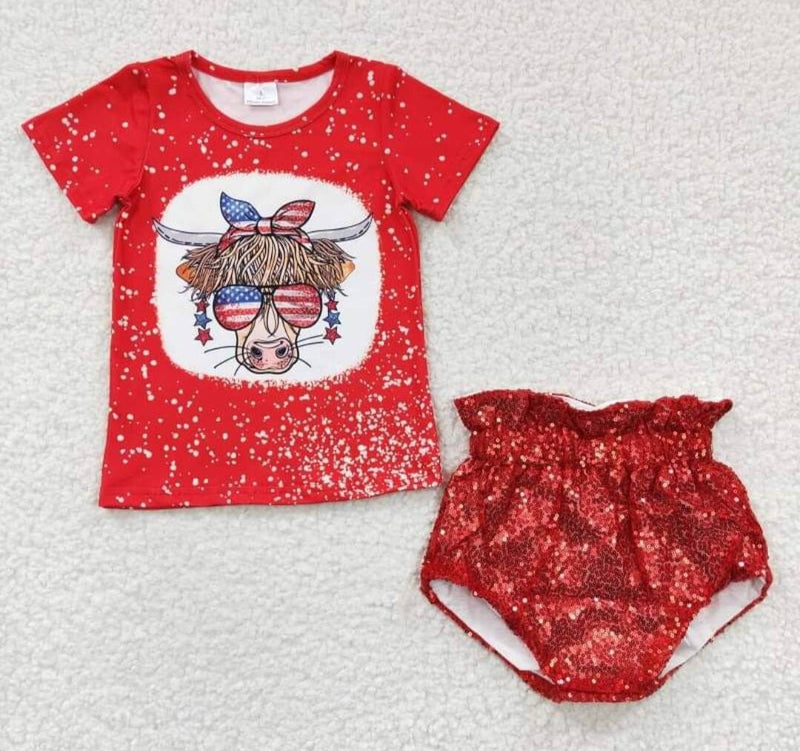 New Fashion Kids Designer Clothes Girls Sequin 4th of July Outfits  Baby Girl Clothes Western Style Toddlers Children Clothing