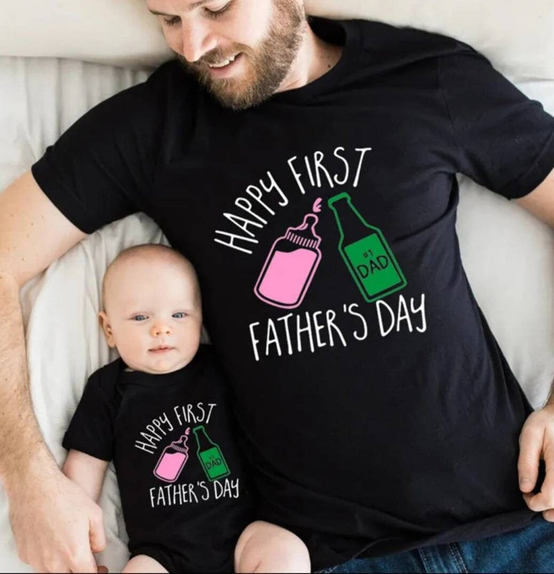 First Father's Day 2023 Daddy and Daughter Son Family Match Outfits Baby Bodysuit