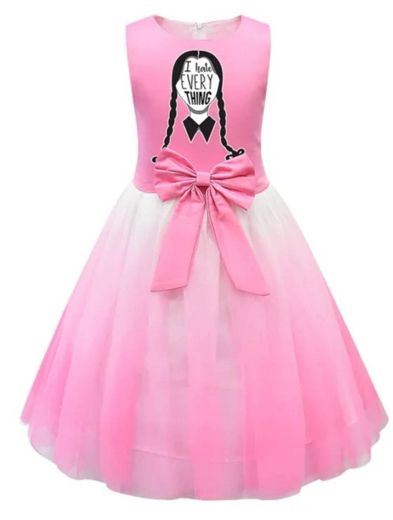 Kids Wednesday Addams Clothes Sets Girls Birthday Princess Dress