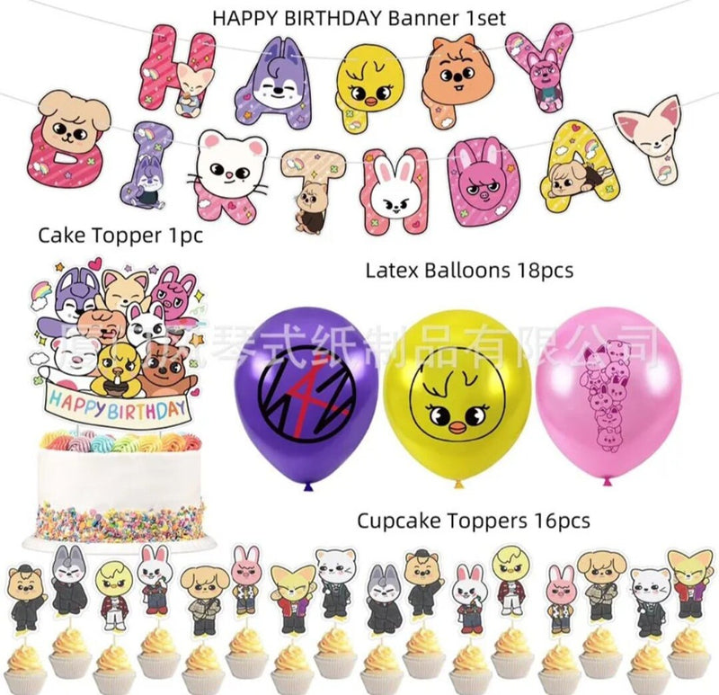 Stray-Kids Birthday Party Supplies KPOP Birthday Decorations Balloons Popular Boy Band