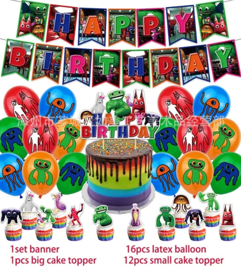 Garten Of Banban Birthday Party Decoration Banban Balloon Banner Cake Topper Party Supplies Baby Shower