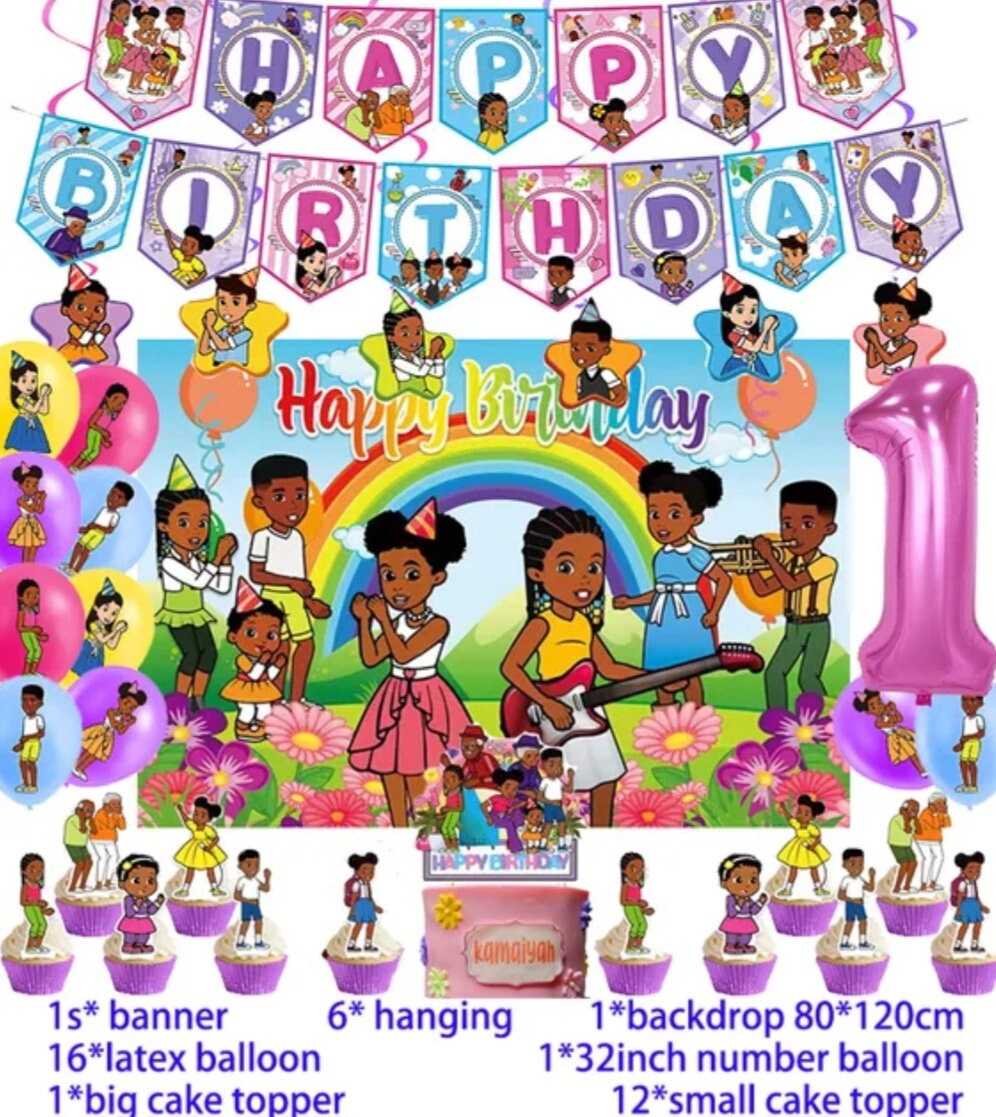 Gracies Corner Birthday Party Decoration Gracies Corner Backdrop Balloon Banner Cake Topper Party Supplies Tableware Plates Napkins