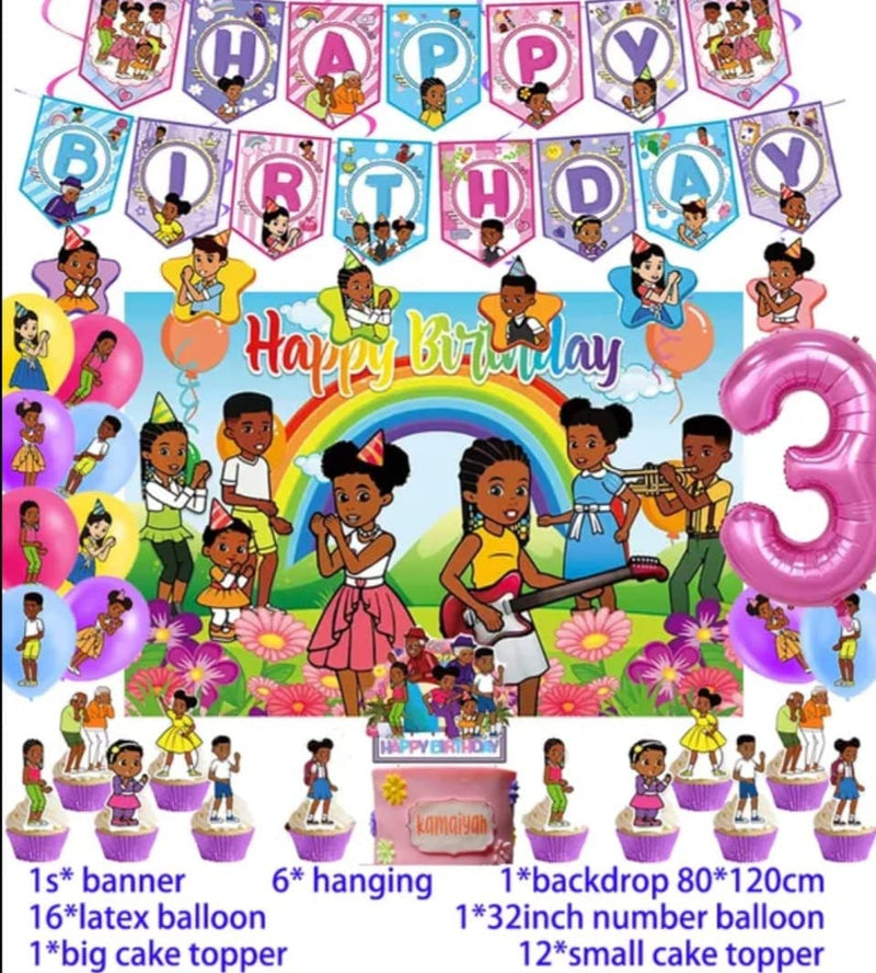 Gracies Corner Birthday Party Decoration Gracies Corner Backdrop Balloon Banner Cake Topper Party Supplies Tableware Plates Napkins