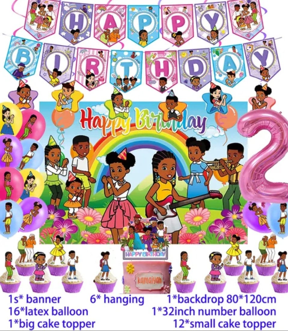Gracies Corner Birthday Party Decoration Gracies Corner Backdrop Balloon Banner Cake Topper Party Supplies