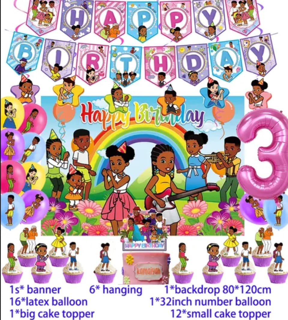 Gracies Corner Birthday Party Decoration Gracies Corner Backdrop Balloon Banner Cake Topper Party Supplies