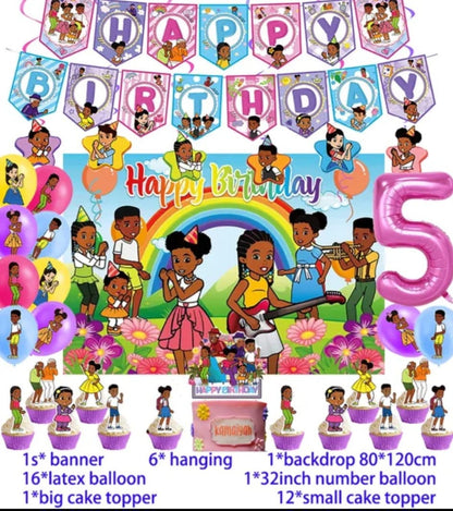 Gracies Corner Birthday Party Decoration Gracies Corner Backdrop Balloon Banner Cake Topper Party Supplies