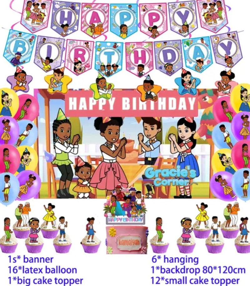 Gracies Corner Birthday Party Decoration Gracies Corner Balloon Banner Cake Topper Party Supplies Baby Shower