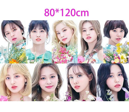 Kpop Twice Girl Birthday Party Decoration Kpop Balloon Banner Cake Topper Backdrop Party Supplies Korean Band Twice