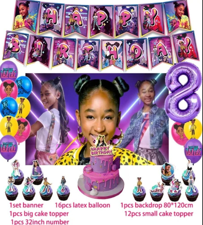 That Girl Lay Lay Party Decorations Birthday Party Supplies Banner- Backdrop Cake Topper 12 Cupcake Toppers - Balloons and Number Balloon