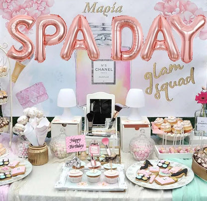 Spa Day Party Decorations for Girls Make Up Party Supplies Photo Booth Props Kiss Lip Heart Balloon for Afternoon Tea Party