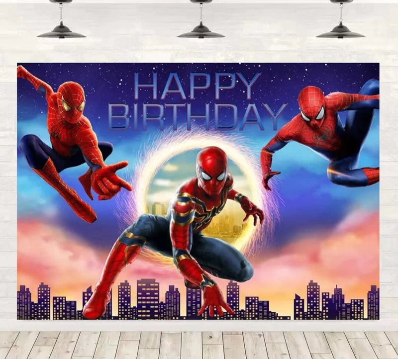 Spiderman Birthday Party Decoration • Banner, Cake Toppers, Balloons • Backdrop Avengers Marvel Superhero Pick Your Bundle