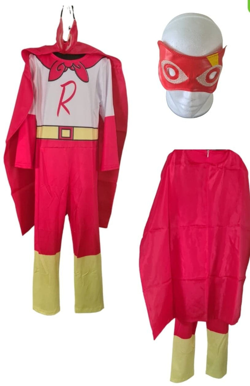 Masked Superhero Costume, Jumpsuit with Cape, Halloween Dress Up For Kids