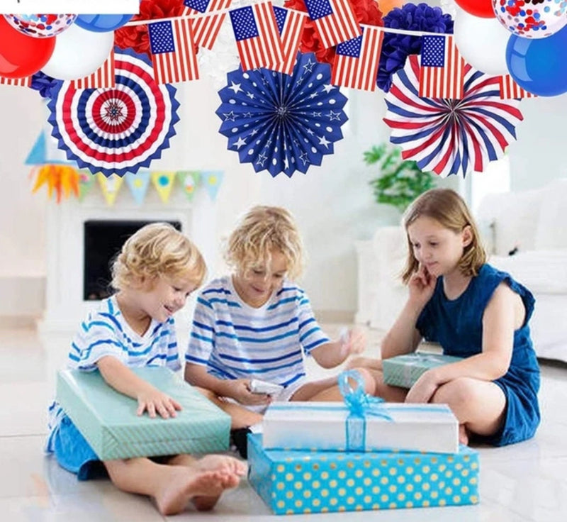 Patriotic Decoration Set 34 PACK American Independence Day Party Supplies Latex Confetti Balloon 4th of July Party Decorations