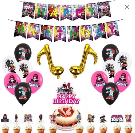 Friday Night Funkin Party Decoration Banner Cake Topper