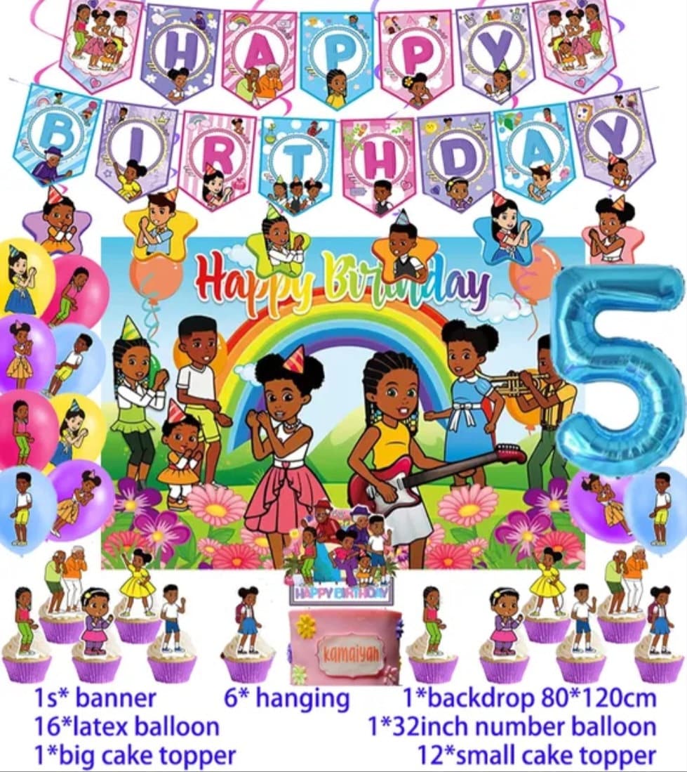 Gracies Corner Birthday Party Decoration Gracies Corner Backdrop Balloon Banner Cake Topper Party Supplies