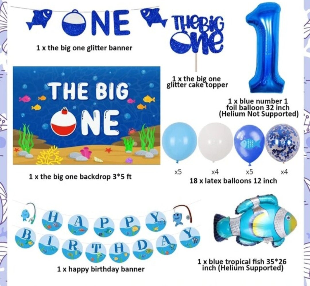 The Big One Fishing Party Decorations for Boys 1st Birthday The Big On –  Queen of the Castle