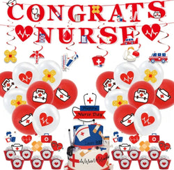 Happy International Nurses Day Theme Party Decoration Balloons Congrats Nurse Banner Cake Topper Festival Party Supplies