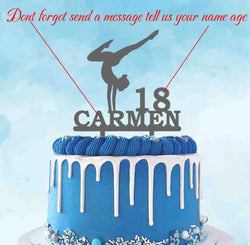 Rhythmic Gymnastics Yoga Personalized Birthday Cake Topper Custom Name Age Birthday Party Cake Decoration Topper