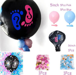 1 Set Party Decoration Balloon Boy Or Girl Gender Reveal Black Latex Balloon Baby Shower Confetti Ballons Birthday Gender Reveal