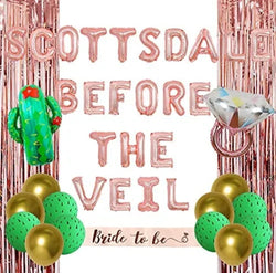 Bachelorette Party Decorations Scottsdale Before the Veil Balloon Bride to Be Sash Cactus Diamond Ring Foil Balloons for Women