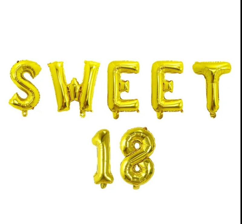 1 set Sweet 18th Birthday Theme Party Decorations Years Old 16 inch Number Foil Balloons Air Globo's Supplies