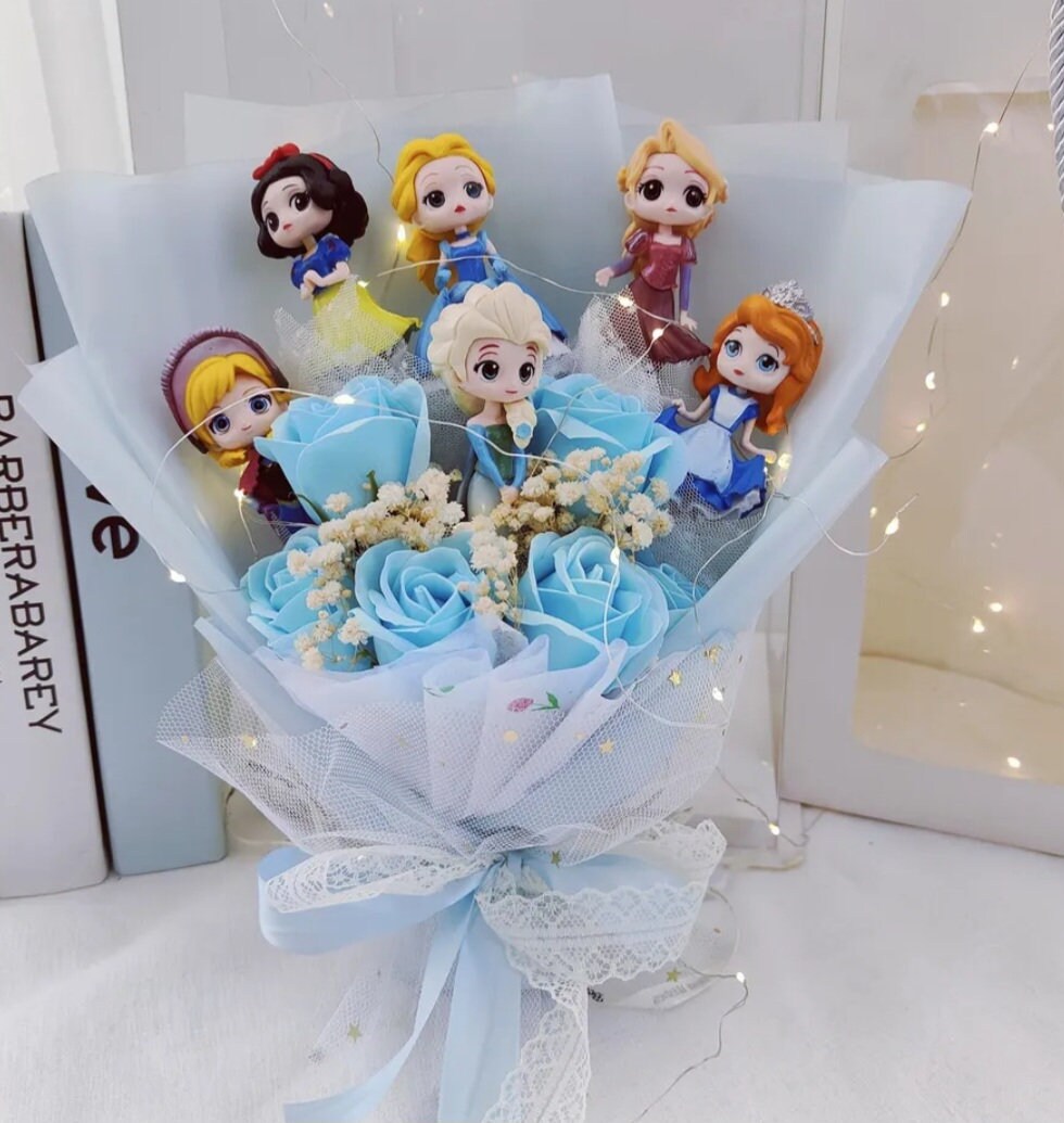 Disney Princess Little Mermaid Cinderella Elsa Light Up Bouquet Graduation Valentine's Day Birthday Mother's Day Just Because I love you