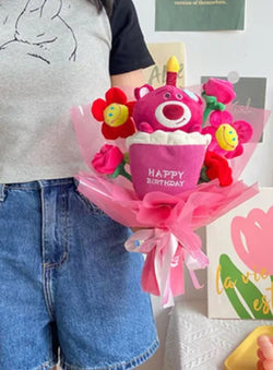 Kawaii Plushie Birthday Bouquet Singing Happy Birthday Kirby Kitty Melody Bunny Bear